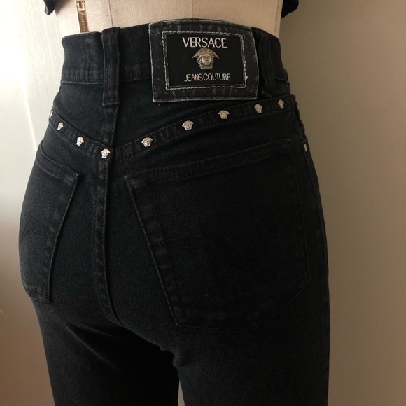 VERSACE slim fit flared jeans sz 24 - Picture 8 of 11